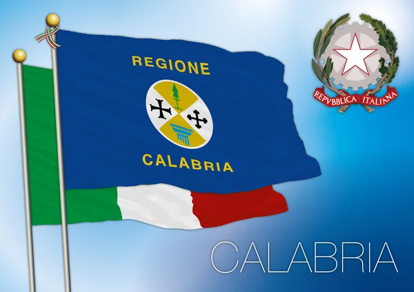 卡拉布里亚区旗意大利 — 图库矢量图片