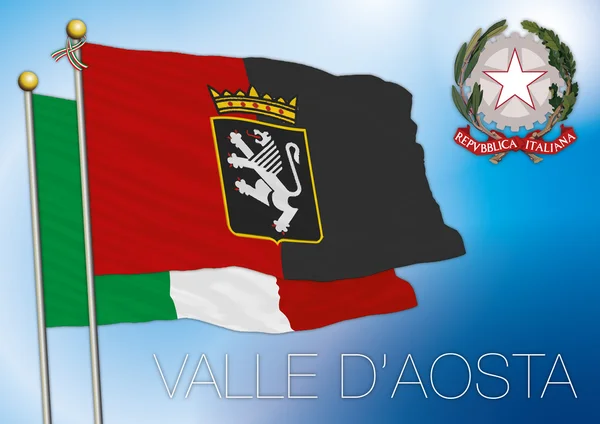 Valle d 'aosta bandera regional, italia — Vector de stock