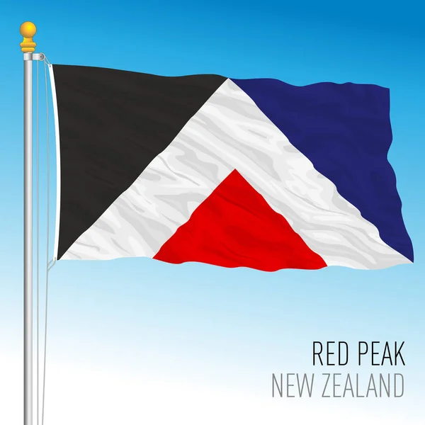Nova Zelândia Red Peak Nova Bandeira Ilustração Vetorial — Vetor de Stock