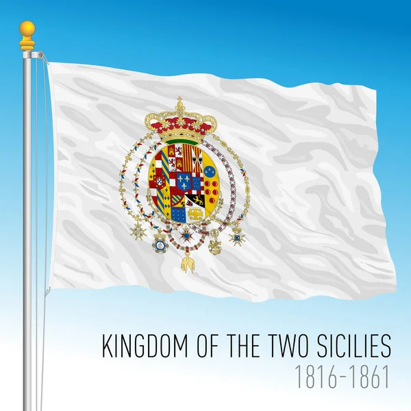 Bandera Histórica Del Reino Las Dos Sicilias Italia 1816 1861 — Vector de stock