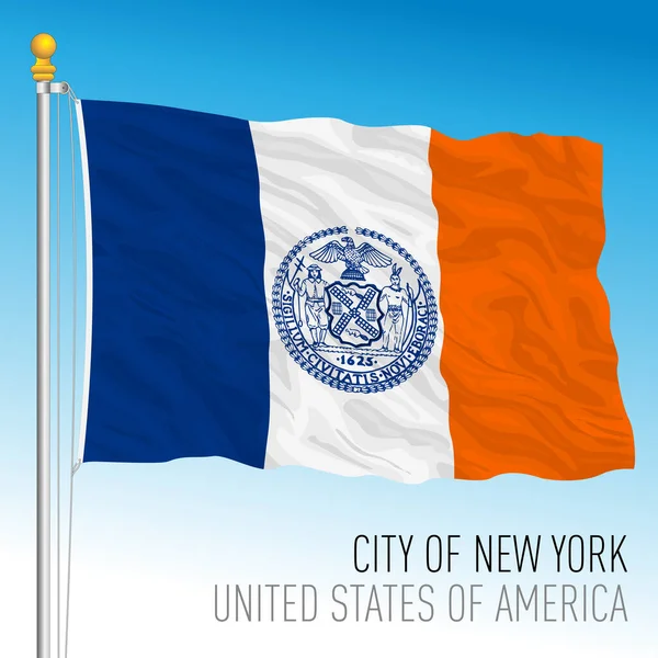 Stad New York Flagga New York Delstat Usa Vektor Illustration — Stock vektor