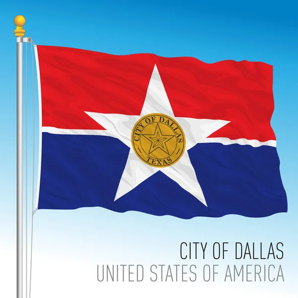 Bandeira Cidade Dallas Texas Estados Unidos Ilustração Vetorial —  Vetores de Stock