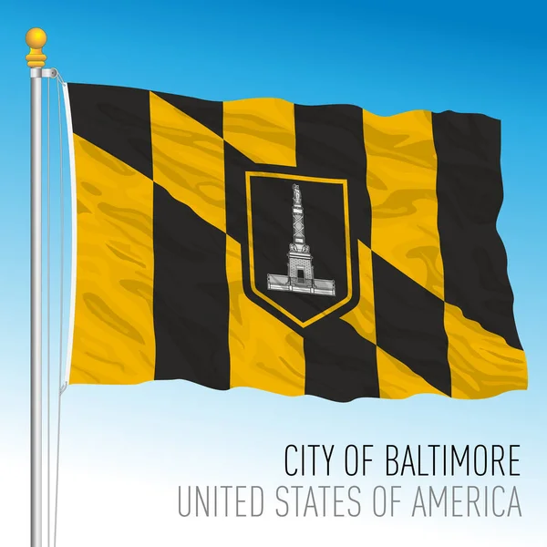 Bandera Baltimore Maryland Estados Unidos Vector Ilustración — Vector de stock