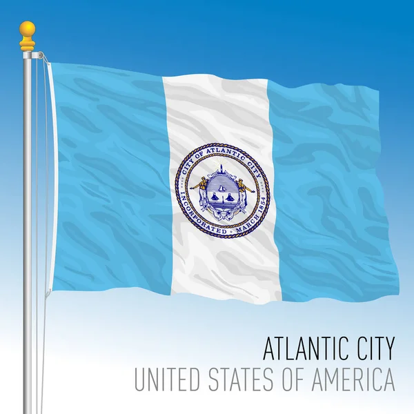 Atlantic City Flagga New Jersey Usa Vektor Illustration — Stock vektor