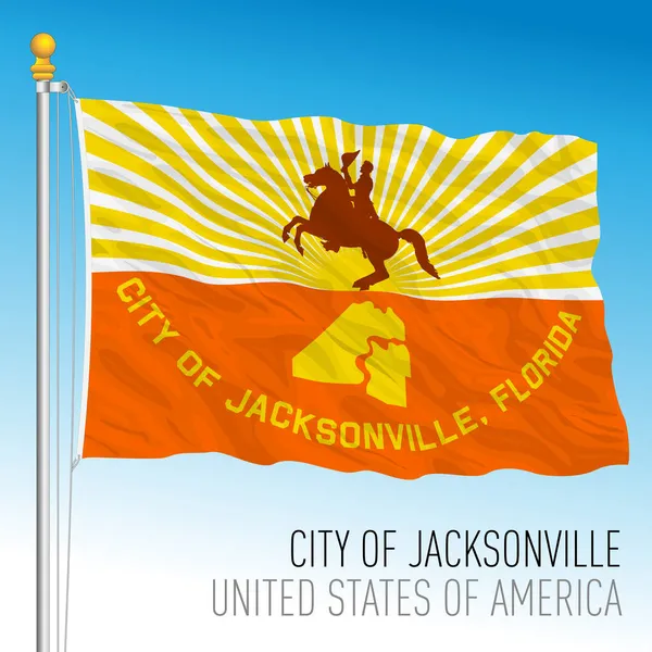 Ciudad Jacksonville Bandera Florida Estados Unidos Vector Ilustración — Vector de stock