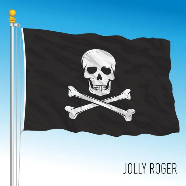 Jolly Roger Pirate Flag Vector Illustration — Stock Vector