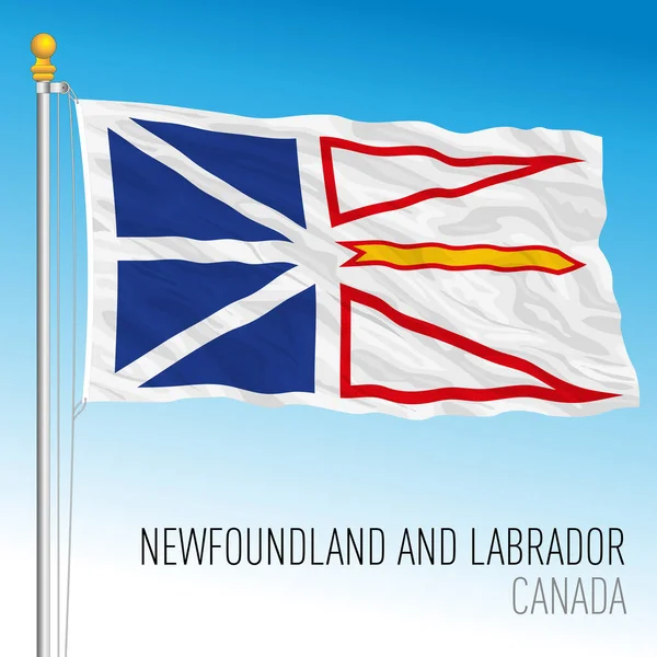 Newfoundland Labrador Territory Flag Canada Vector Illustration — Stock Vector