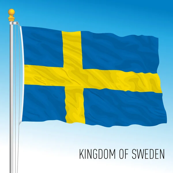 Švédská Oficiální Národní Vlajka Evropská Unie Vektorová Ilustrace — Stockový vektor