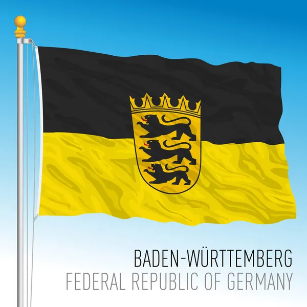 Baden Wrttemberg Officiell Regional Flagga Tyskland Vektor Illustration — Stock vektor