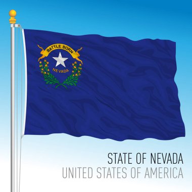 Nevada eyalet resmi bayrağı, Birleşik Devletler, ABD, vektör illüstrasyonu