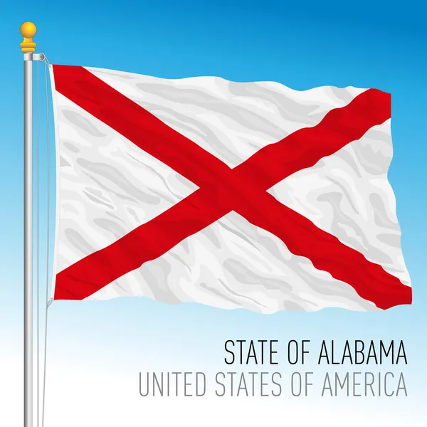 Офіційний Прапор Алабами Сполучені Штати Америки Сша Ілюстрація Вектора — стоковий вектор