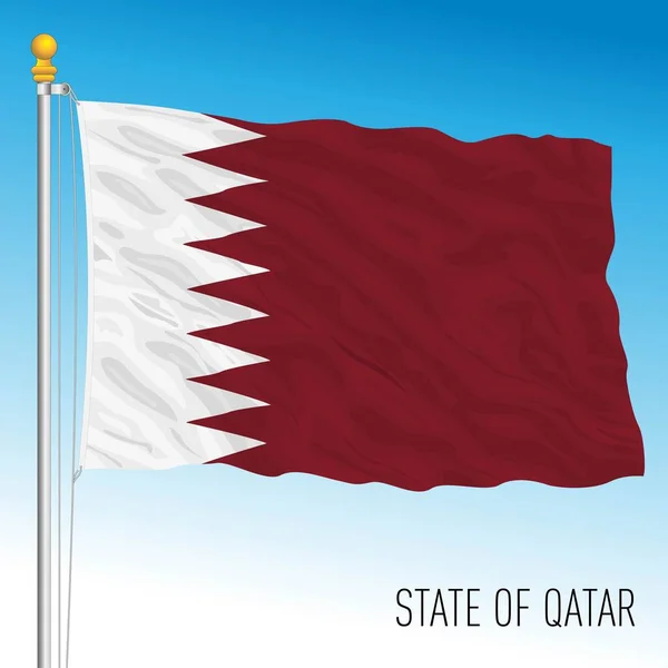Stato Del Qatar Bandiera Nazionale Ufficiale Medio Oriente Illustrazione Vettoriale — Vettoriale Stock