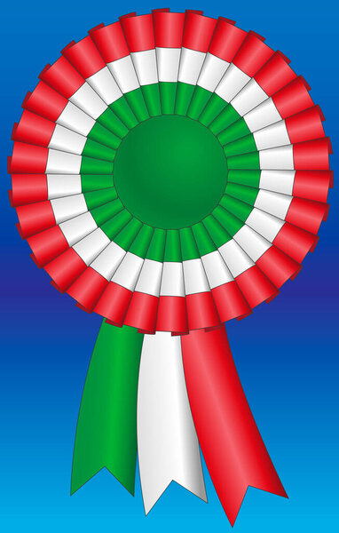 Italian tricolor cockade, vector illustration