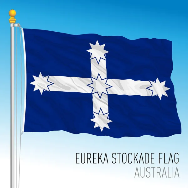 Eureka Stockade Historical Flag Australia 1854 Vector Ilustración — Vector de stock