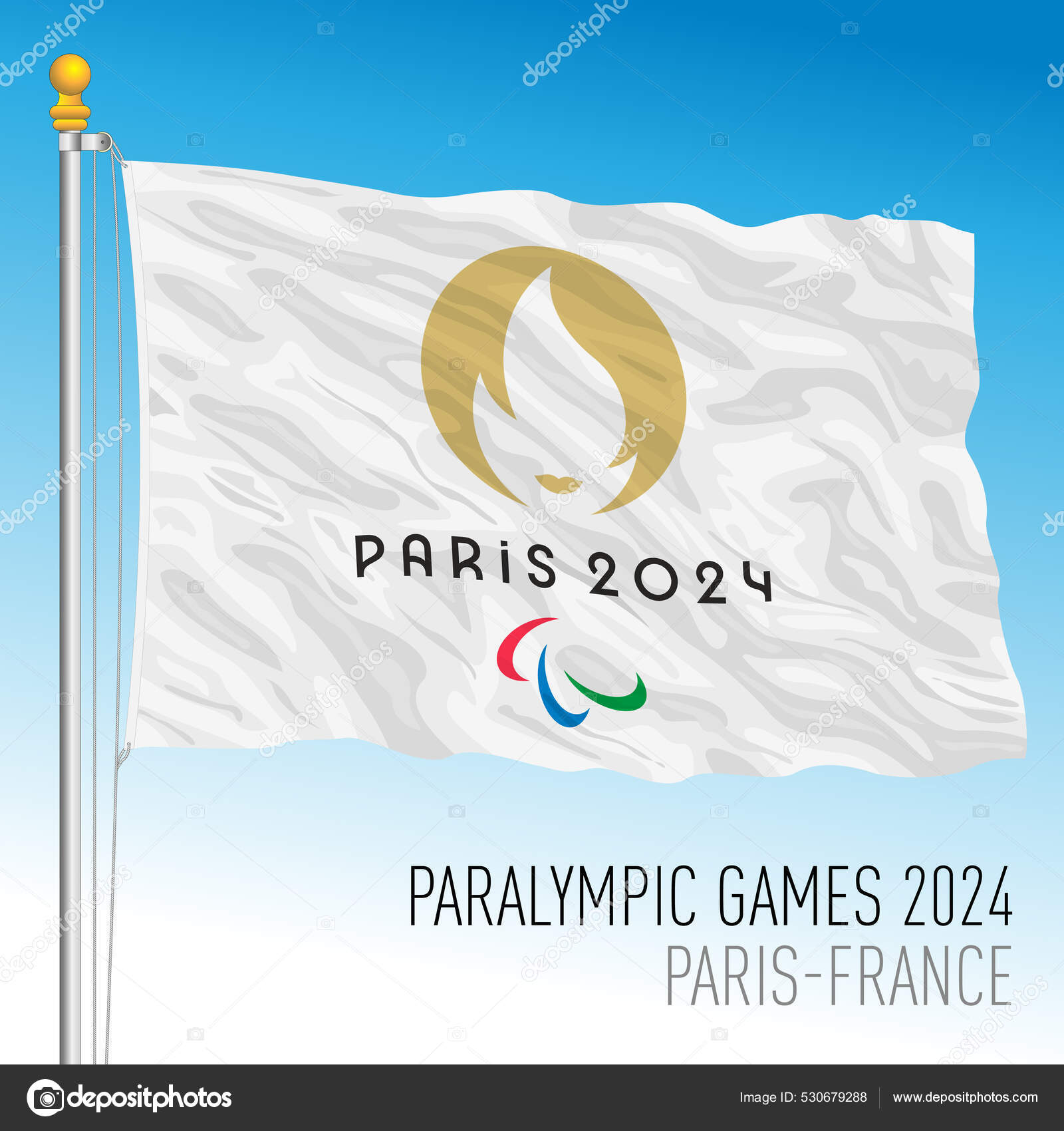 Paris France Year 2024 Paralympics Games Flag International Sports