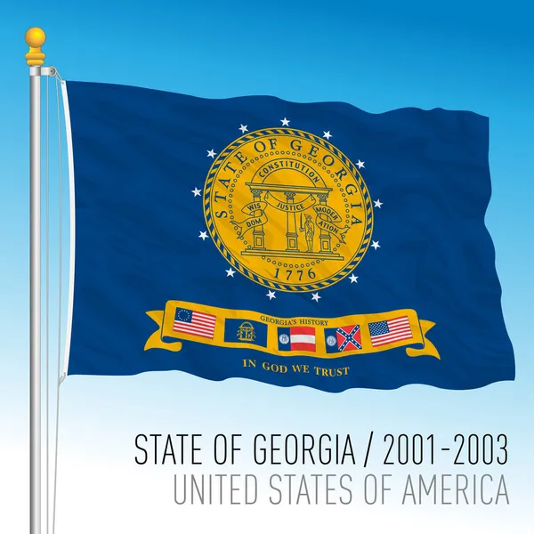 Bandeira Histórica Estado Geórgia 2001 2003 Estados Unidos América Ilustração —  Vetores de Stock