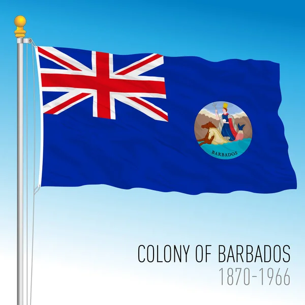 Historische Flagge Der Kolonie Barbados Barbados 1870 1966 Vektorillustration — Stockvektor