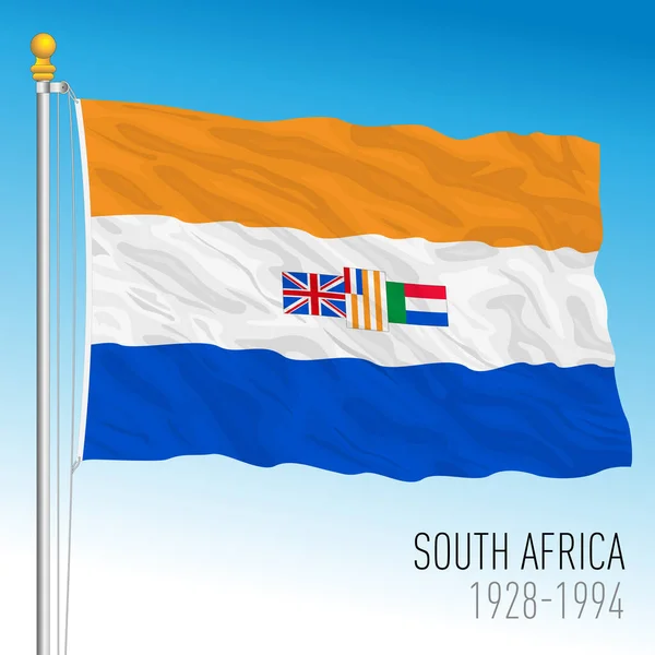 South Africa Historical Flag 1928 1994 Vector Illustration — Stock Vector