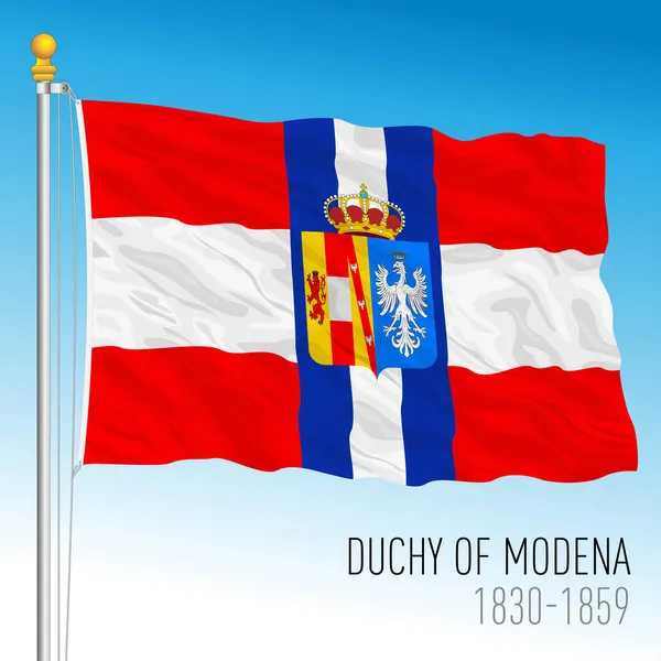 Bandeira Histórica Ducado Módena 1830 1859 Itália Ilustração Vetorial — Vetor de Stock