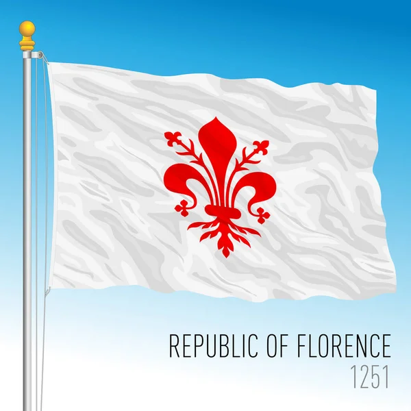 Republika Florencji Historyczna Flaga Cywilna 1251 Ilustracja Wektora — Wektor stockowy