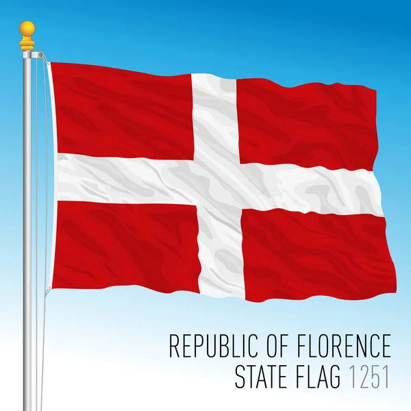 Bandeira Histórica Estado Florença 1251 Ilustração Vetorial — Vetor de Stock