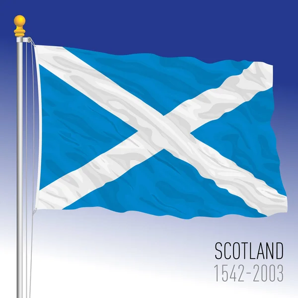 Scottish Historical Flag Scotland 1542 2003 Vector Illustration — Stock Vector