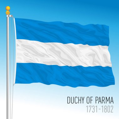 Parma Dük 'ü tarihi bayrak, Parma, antik preuniter ülke, İtalya, 1731 - 1802, vektör illüstrasyon