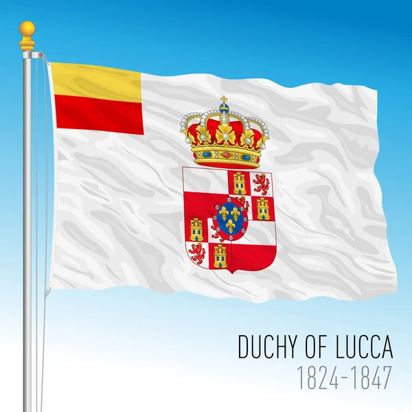 Duchy Lucca Historical Flag Lucca Italy Years 1824 1847 Vector — Vetor de Stock