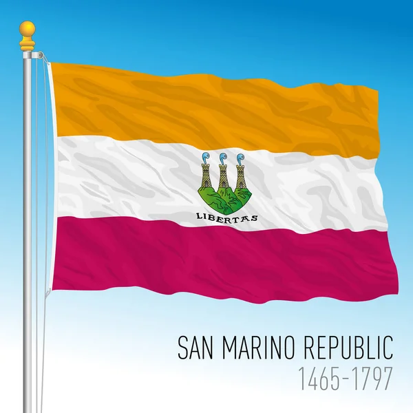 Bandera Histórica San Marino 1465 1797 San Marino Ilustración Vectorial — Vector de stock