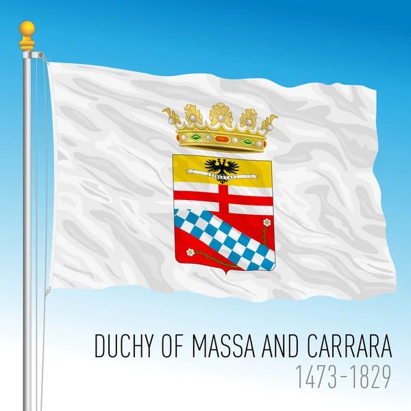 Ducado Massa Carrara Bandera Histórica Italia Antiguo País Preunitario 1473 — Vector de stock