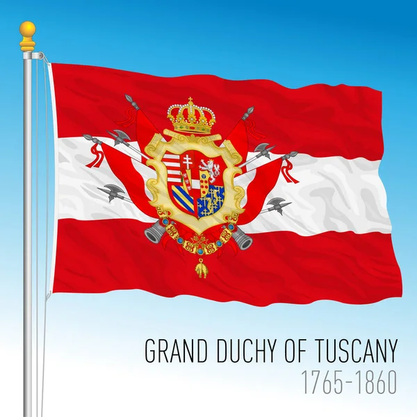 Grão Ducado Toscana Bandeira Histórica Toscana Itália Antigo País Pré — Vetor de Stock