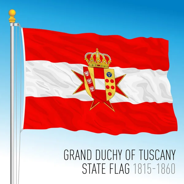 Grand Duchy Tuscany Historical State Flag Tuscany Italy Ancient Preunitary — Stock Vector