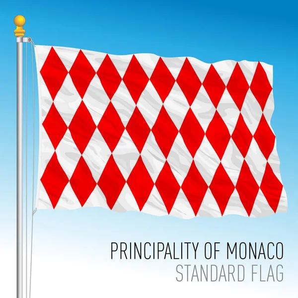摩纳哥公国标准国旗 欧洲国家 矢量图解 — 图库矢量图片