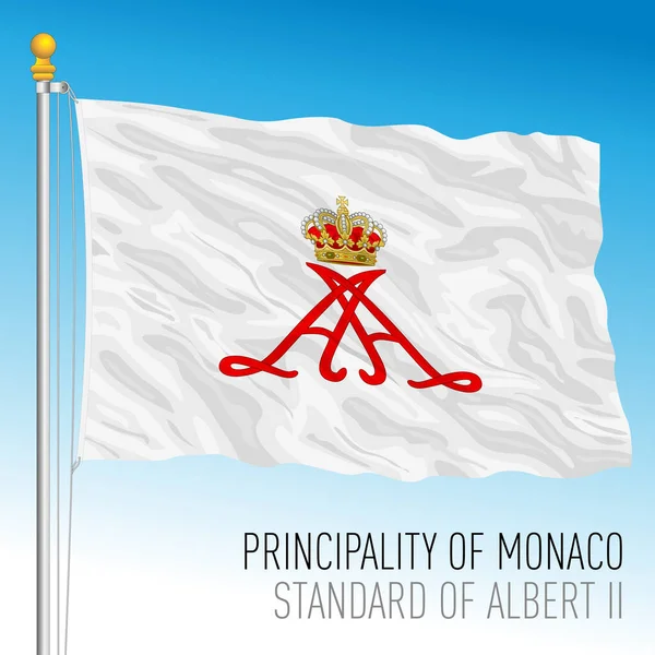 摩纳哥公国 阿尔贝二世旗帜标准 欧洲国家 矢量图解 — 图库矢量图片