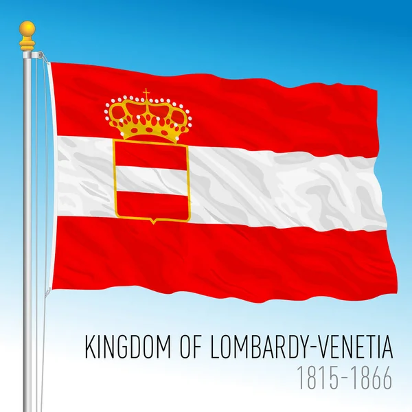 Kingdom Lombardy Venetian Historical Flag Italy 1815 1866 Vector Illustration — 图库矢量图片