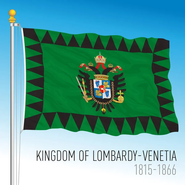 Lombardiya Krallığı - Venedik tarihi bayrağı, İtalya, 1815 - 1866, vektör illüstrasyonu