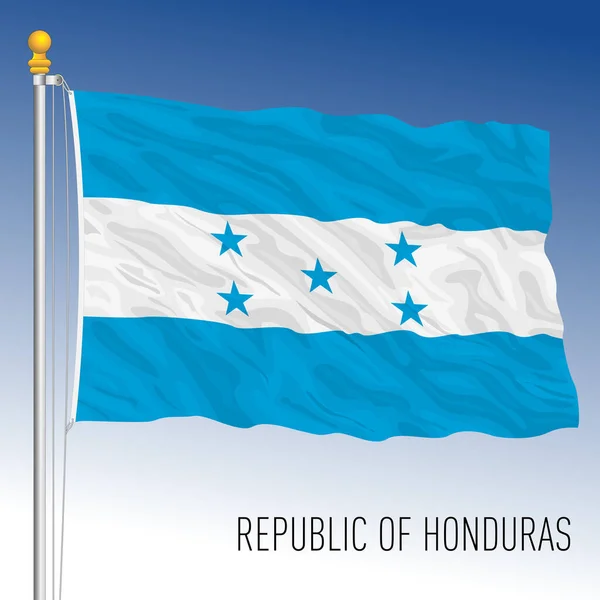 Honduras Officiële Nationale Vlag Wapen Midden Amerika Nieuwe Vlag 2022 — Stockvector