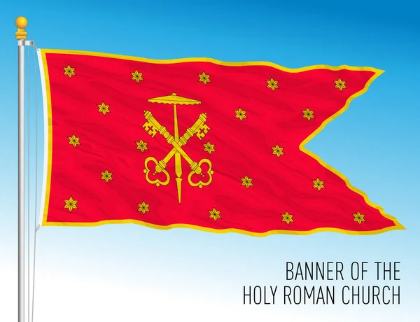 Holy Roman Church Historical Flag Old Italian Country Vector Illustration — Vetor de Stock