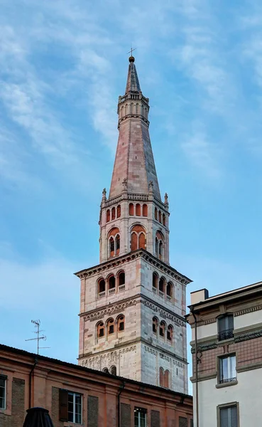 Torre Ghirlandina Modena Emilia Romagna Itália Arquitetura Romanesca — Fotografia de Stock