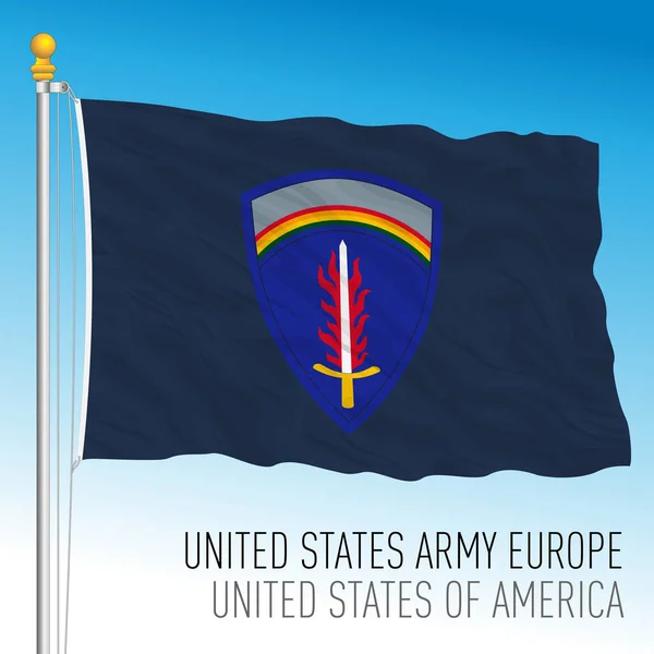 United States Army Europe Command Flag Usa Vector Illustration — Stock Vector