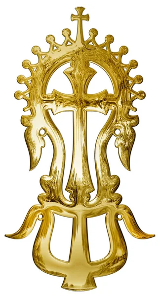 Kříž Lalibela Symbol Křesťanského Náboženství Etiopii Zlatá Ilustrace — Stock fotografie