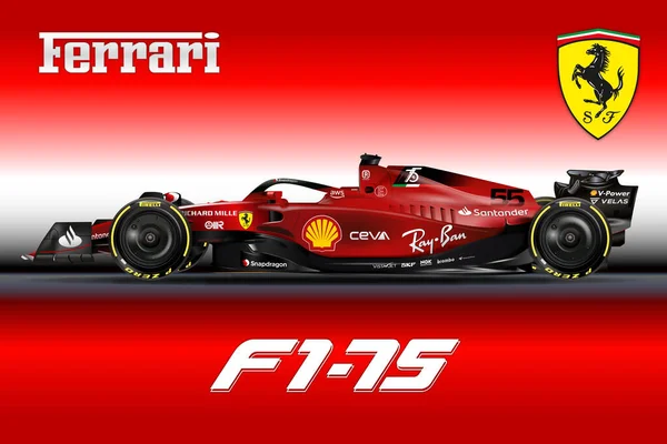 Maranello Modena Italia Ferrari Fórmula Carlos Sainz Número 2022 Fórmula — Foto de Stock