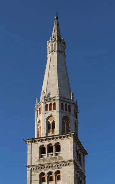 Torre Ghirlandina Garland Modena Emilia Romagna Itália Arquitetura Romanesca Detalhe — Fotografia de Stock