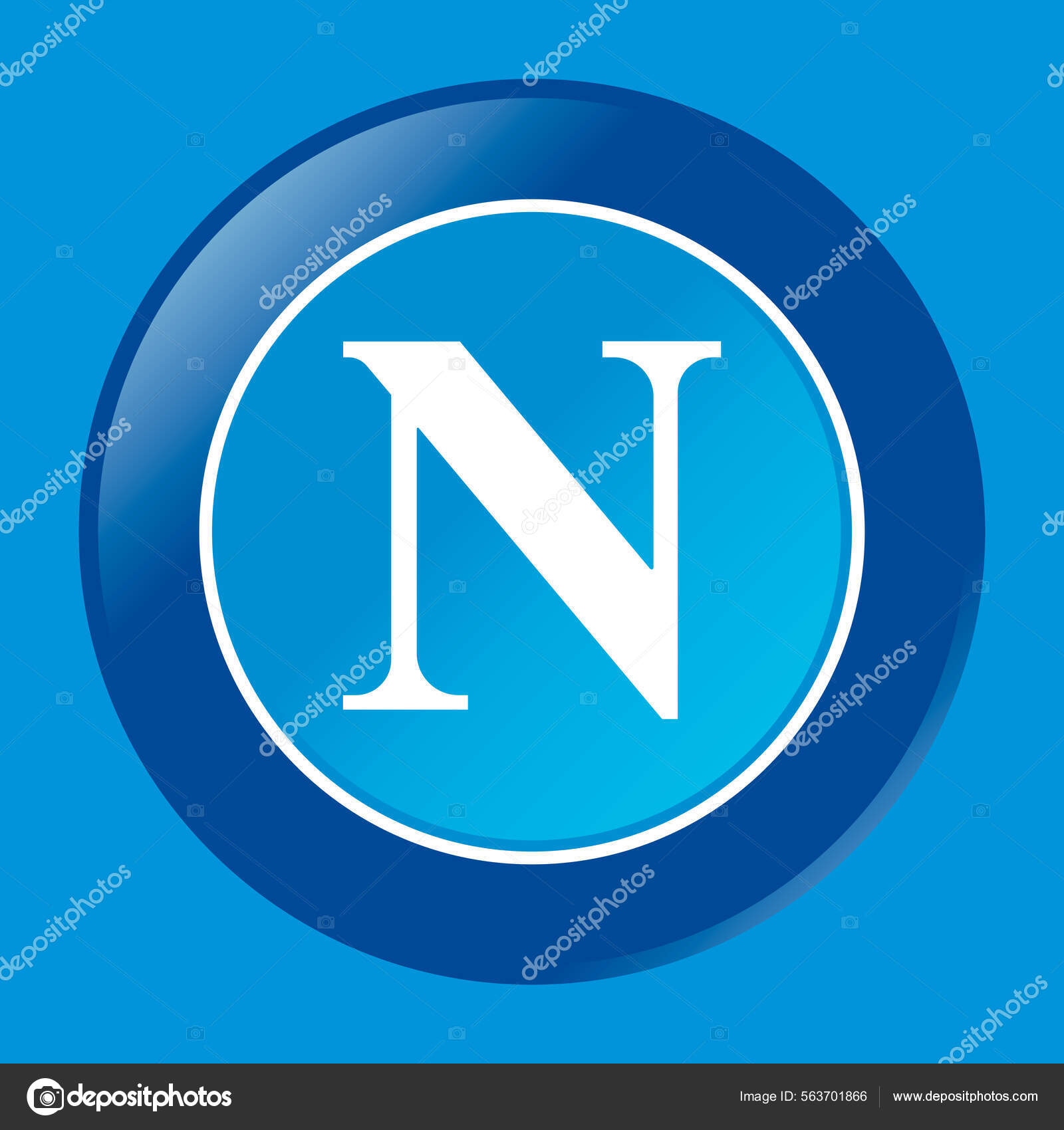 Neapol Itálie Duben 2022 Logo Fotbalového Klubu Napoli Ssc Světle