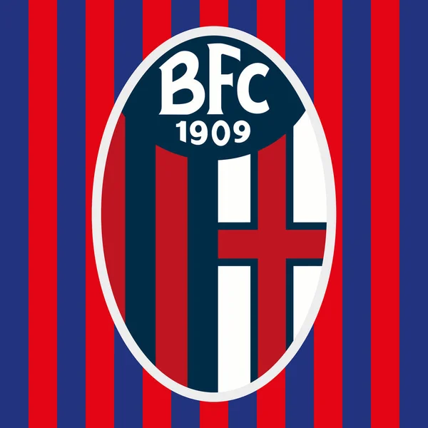 意大利博洛尼亚 2022年4月 博洛尼亚联邦法院足球俱乐部标志 带有红色和蓝色标志 — 图库矢量图片