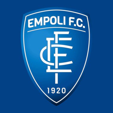 Empoli, İtalya, Nisan 2022 - Empoli FC Futbol kulübü logosu mavi renkli bayrak, illüstrasyon