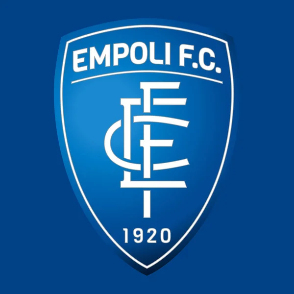 2022年4月 意大利恩波利 恩波利F 足球俱乐部带有蓝色旗帜的商标 — 图库矢量图片