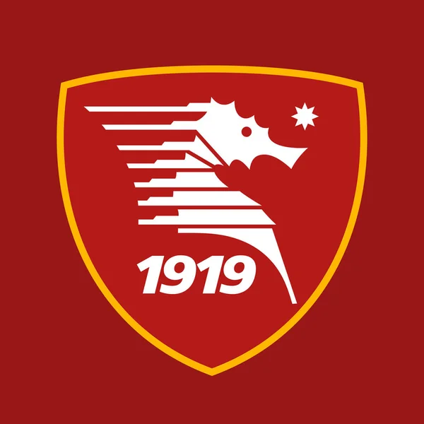 Salerno Talya Nisan 2022 Salernitana Amerikan Futbol Kulübü Logosu Kırmızı — Stok Vektör