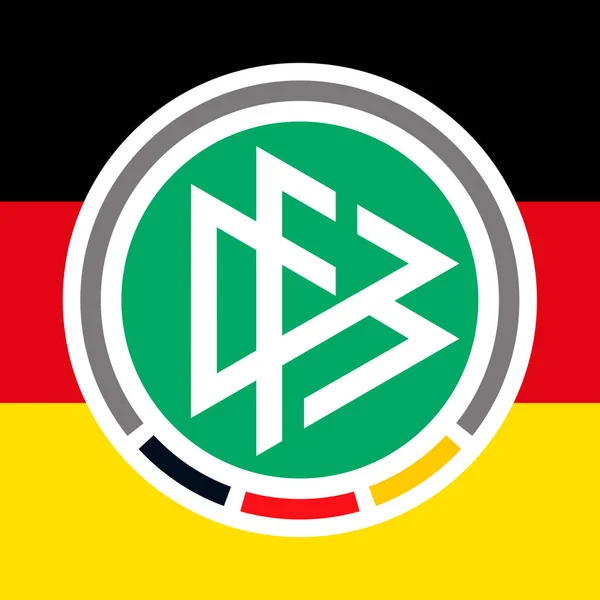 Tyskland Fotbollsförbund Logotyp Med Nationell Flagga Fifa 2022 Illustration — Stock vektor