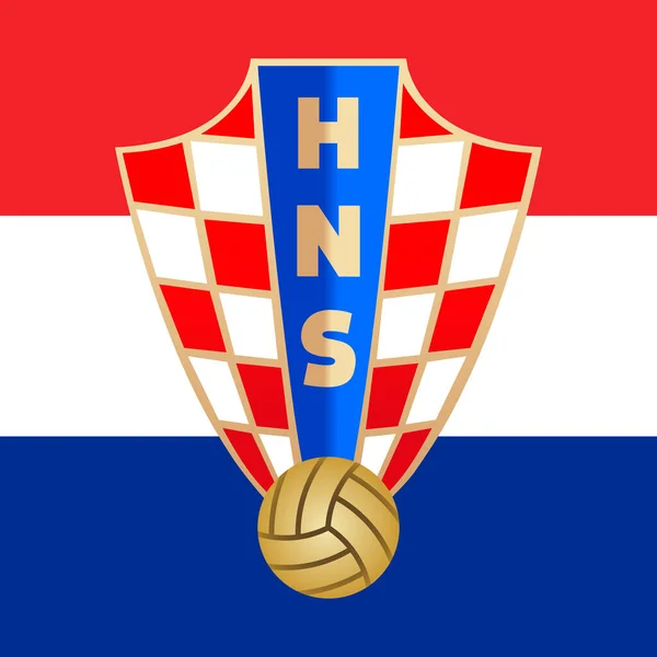 Logo Des Kroatischen Fußballverbandes Mit Nationalflagge Fifa Weltmeisterschaft 2022 Illustration — Stockvektor